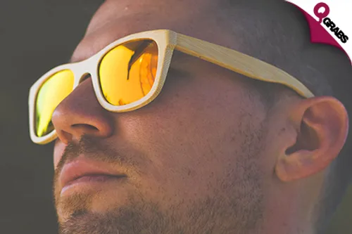 From QR75 Make a Style Statement with Bamboo Framed Sunglasses - Choose from 5 Fun Lens Colors! (QR189 Value)